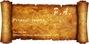 Prunyi Anett névjegykártya