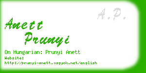 anett prunyi business card